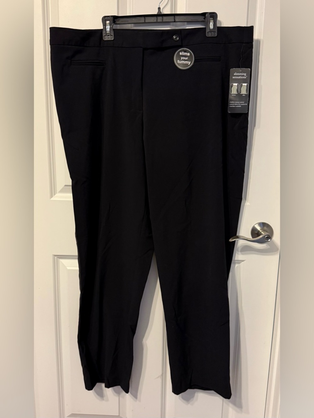 Women's Black Tummy-Slim Dress Pants
